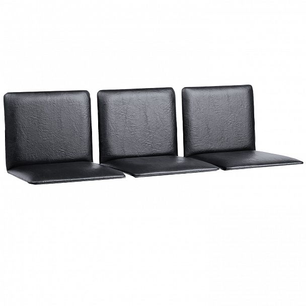 Сиденья для кресла "Терра", комплект 3 шт., кожзам черный, каркас серебристый - Вид 2