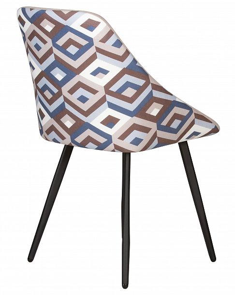 Стул обеденный DOBRIN MARKUS (ЭМАЛЬ ЧЕРНЫЙ МУАР ткань Candy Silver+Escada Ocean) - Вид 4