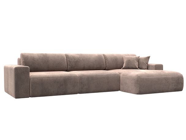 Диван угловой Лига-036 НПБ Классик Лонг правый угол Велюр бежевый - Вид 1