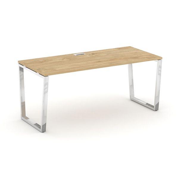 Style Project Direct Lux Стол письменный M-SN-6T2.SR-025.M Тиквуд Светлый/Нержавеющая Сталь/Хром 1780*800*750 - Вид 1