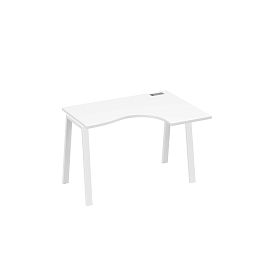 Стол эргономичный правый "Классика" на металлокаркасе TRE A4 А4 Б3 032 БП белый премиум / металлокаркас белый - Фото предпросмотра