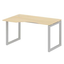 Metal System Quattro Стол криволинейный левый на О-образном м/к 50БО.СА-2 (L) Акация/Серый металл 1400*900*750 - Фото предпросмотра