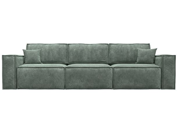 Диван прямой Лига-081 НПБ Лонг Велюр зеленый - Вид 2