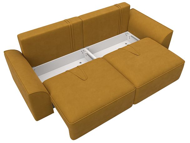 Диван прямой Лига-048 НПБ Велюр желтый - Вид 8