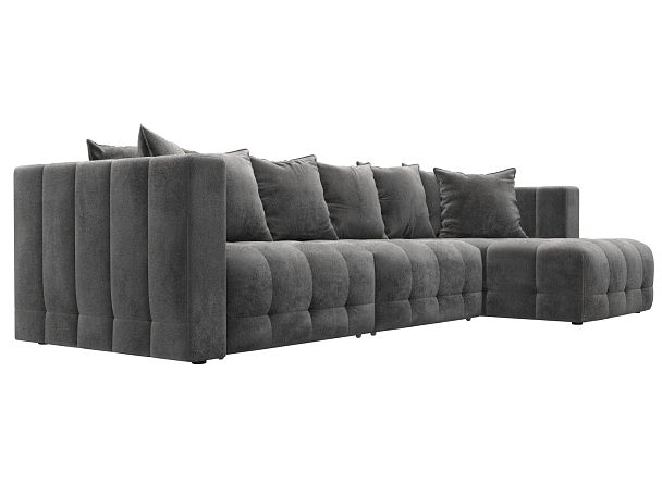 Диван угловой Лига-052 НПБ Лонг угол универсальный Велюр серый - Вид 3
