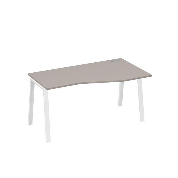 Стол эргономичный правый "Техно" на металлокаркасе TRE A4 А4 Б3 066 БП мокко премиум / металлокаркас белый - Вид 1
