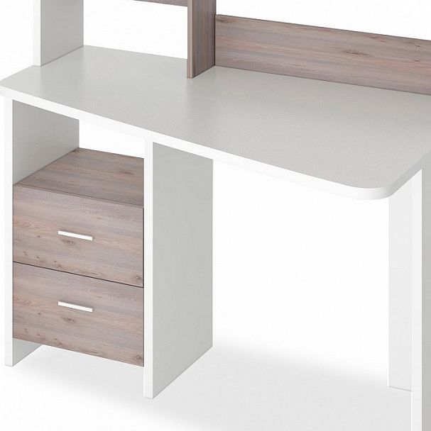 Стол компьютерный Домино Лайт СКЛ-Трап120+НКЛ-120 Белый/Нельсон правый - Вид 2