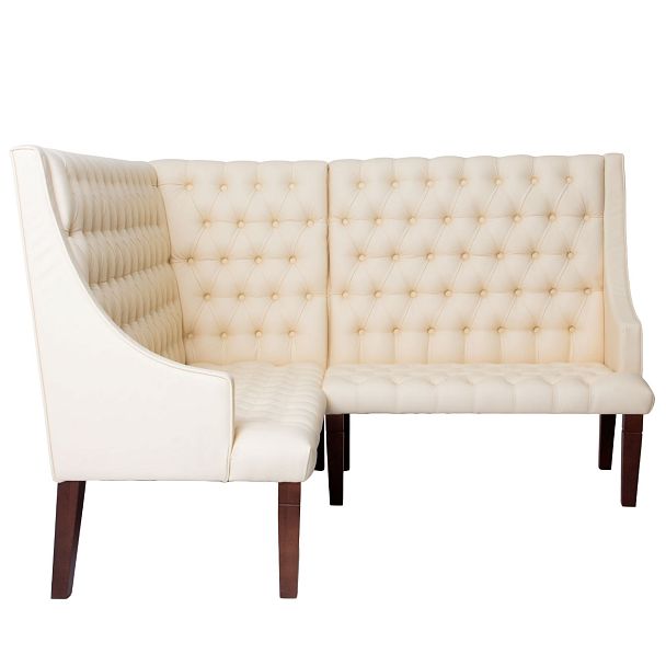 Угловой диван Брен, экокожа Galaxy Milk, ножки бук - Вид 3