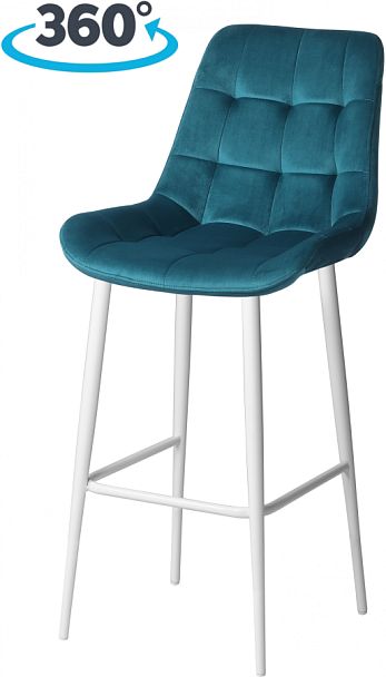 Комплект барных поворотных стульев Эйден, Confetti izumrud/белый, 3 шт. - Вид 1