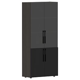 Шкаф комбинированный СП-064-25-16 Черный глянец/Дуб Мореный 900х450х2010 KANON - Фото предпросмотра