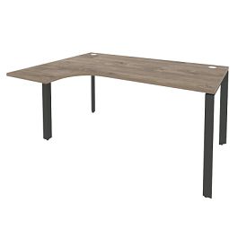 Onix Стол эргономичный левый на П-образном м/к O.MP-SA-4 (L) Тиквуд темный/Антрацит металл 1580*1180*750 (800/460) - Фото предпросмотра