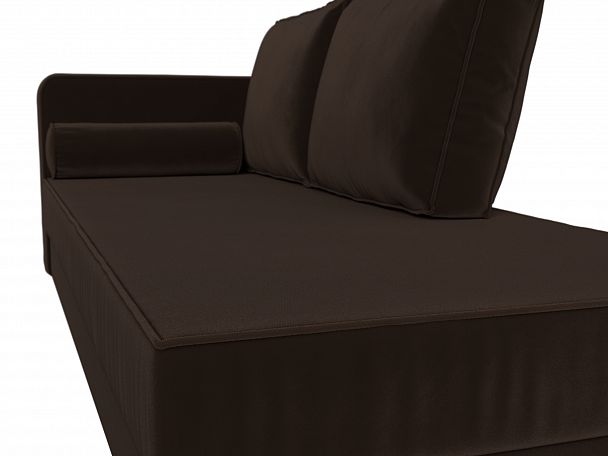 Кушетка Прайм левый (полностью микровельвет коричневый) - Вид 4