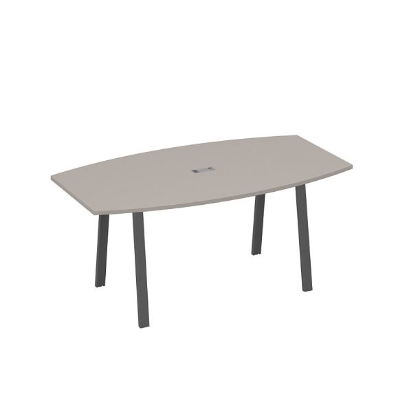Стол 180 на опорах TRE для переговоров A4 А4 Б3 112 БП мокко премиум / металлокаркас антрацит - Вид 1
