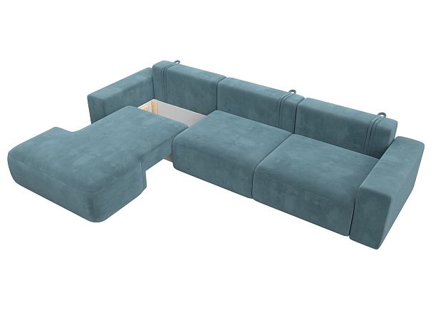Диван угловой Лига-036 Классик Лонг левый угол Велюр бирюзовый - Вид 7