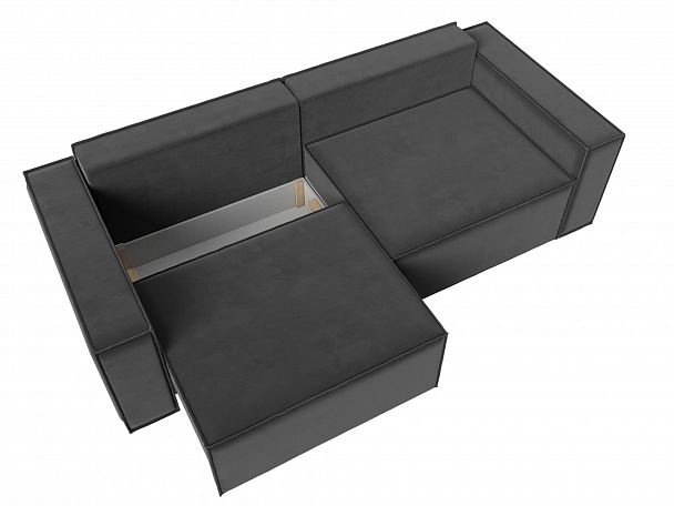 Диван прямой Куба (полностью велюр серый) - Вид 6