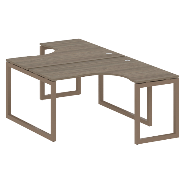 Metal System Quattro Р. ст. криволинейная на О-образном м/к 50БО.РАС-СА-2.3 Вяз/Мокко металл 1400*2435*750 - Вид 1