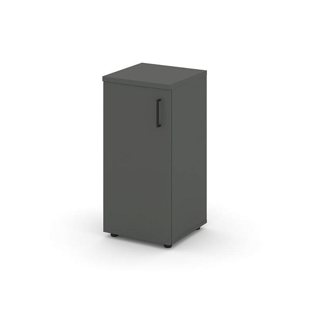 Стайл Проджект Шкаф низкий узкий SN.STU.E-301(L) Антрацит/Черный Ручки 400*400*833 - Вид 1