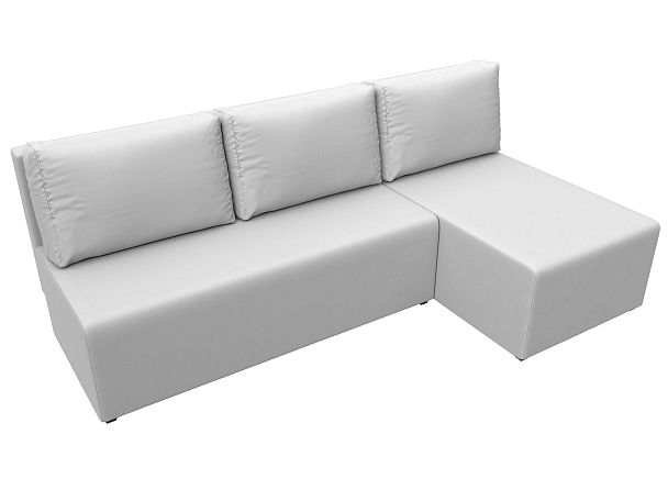 Угловой диван Поло правый (полностью экокожа белая) - Вид 5