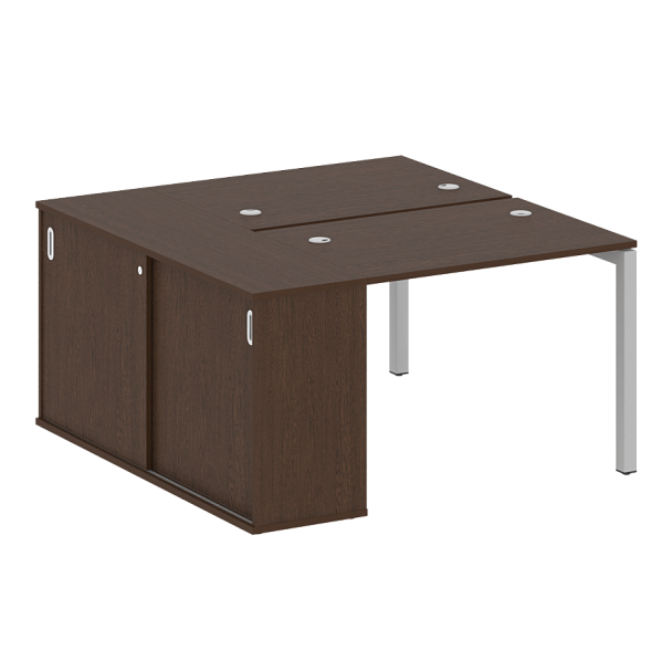 Metal System Quattro Р. ст. с шкафом-купе на П-образном м/к 50БП.РС-СШК-1.1 Т Венге/Серый металл 1410*1475*750 - Вид 1