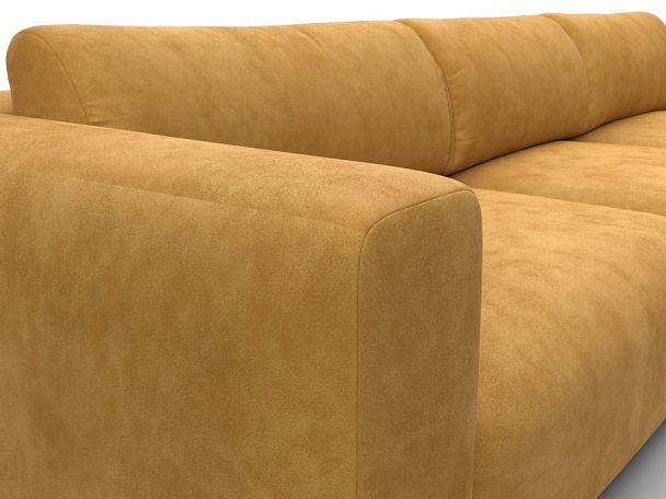 Диван угловой Лига-066 НПБ Лонг угол правый Велюр желтый - Вид 4