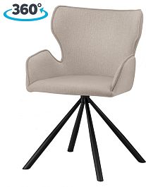 Стул на металлокаркасе поворотный Тантос Серо-бежевый / черный - Фото предпросмотра