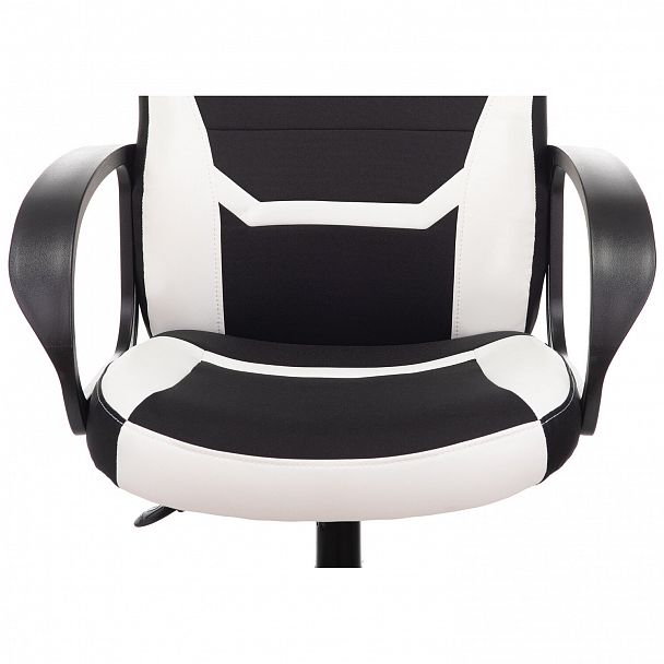 Кресло компьютерное BRABIX "Alpha GM-018", ткань/экокожа, черное/белое, 532640, GM-018_532640 - Вид 9