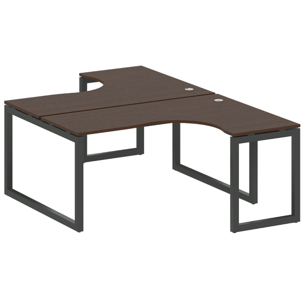 Metal System Quattro Р. ст. криволинейная на О-образном м/к 50БО.РАС-СА-2.4 Венге/Антрацит металл 1600*2435*750 - Вид 1