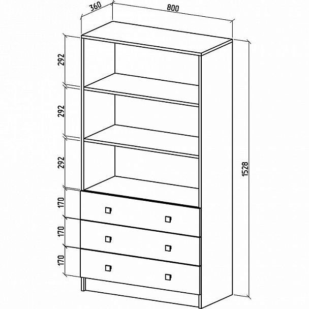 Стеллаж комбинированный Бостон-4 - Вид 2
