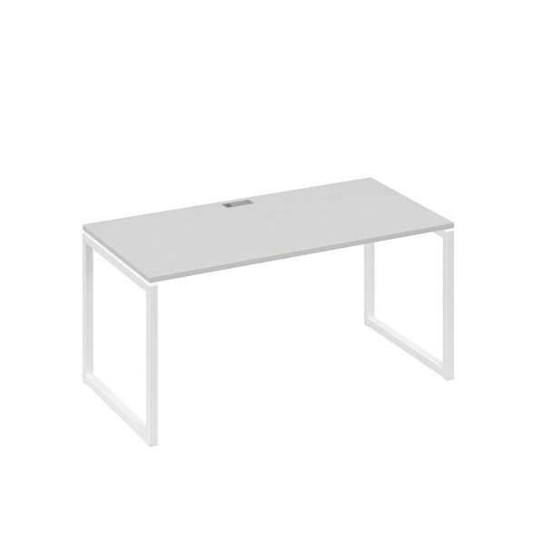 Стол письменный на металлокаркасе QUATTRO A4 А4 Б4 025 БП серый / металлокаркас белый - Вид 1
