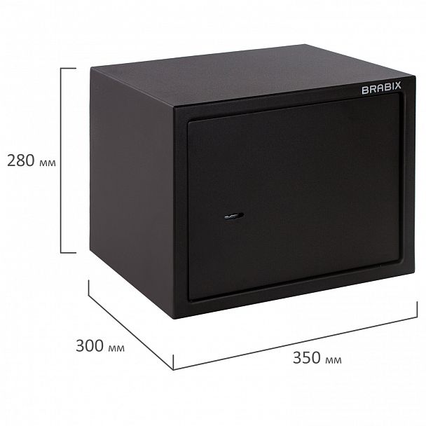 Сейф мебельный BRABIX "SF-280KL", 280х350х300 мм, ключевой замок, черный, 291148, S103BR212314 - Вид 6