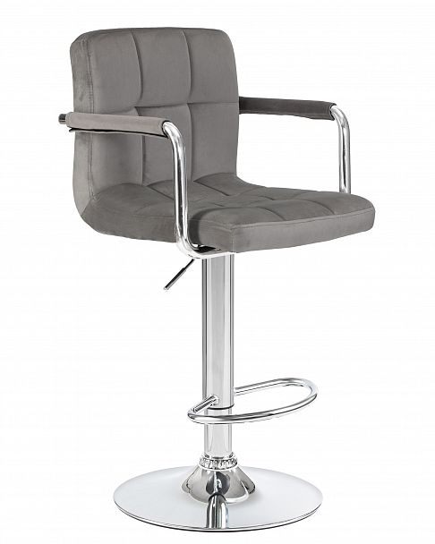Стул барный DOBRIN KRUGER ARM (серый велюр (MJ9-75)) - Вид 2