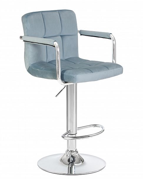 Стул барный DOBRIN KRUGER ARM (пудрово-голубой велюр (MJ9-74)) - Вид 2