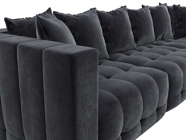 Диван угловой Лига-052 НПБ Лонг угол универсальный Велюр серый - Вид 4