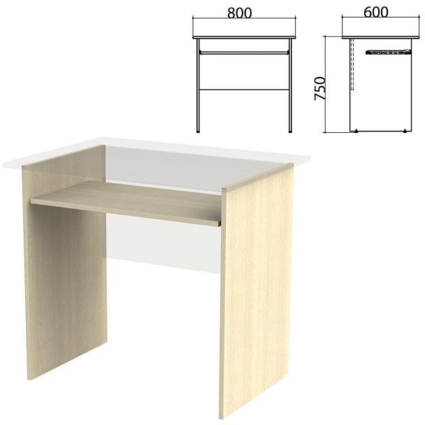 Каркас к столу компьютерному "Канц" 800х600х750 мм, цвет дуб молочный, СК25.15.2 - Вид 2