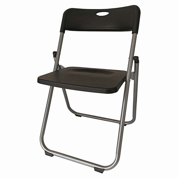 Стул складной BRABIX "Golf Lite CF-017", серебристый каркас, пластик чёрный, 532895 - Вид 1