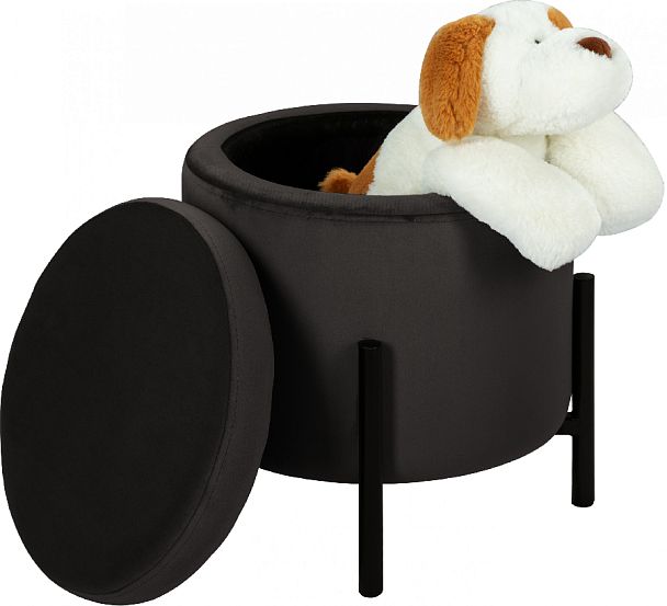 Комплект пуфов Кен с местом для хранения Темно-серый Confetti stone/черный, 2 шт. - Вид 3