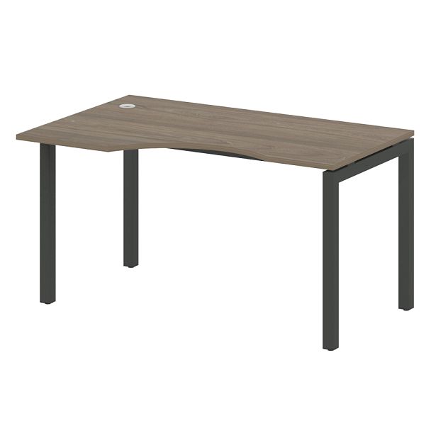 Metal System Quattro Стол криволинейный левый на П-образном м/к 50БП.СА-2 (L) Вяз/Антрацит металл 1400*900*750 - Вид 1