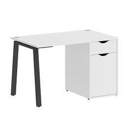 Home Office Стол письменный VR.SP-3-118.1.A Белый бриллиант/Антрацит металл 1180*720*750 - Фото предпросмотра