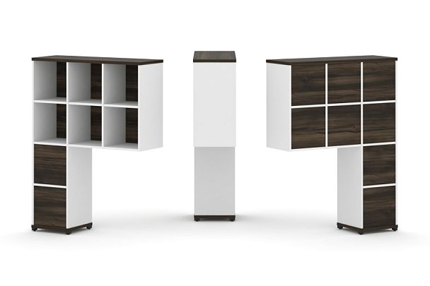 Concept Надставка высокая CN.ONV-007 Дуб Мали/Белый Бриллиант/Металл Черный 1099*350*1486 - Вид 1