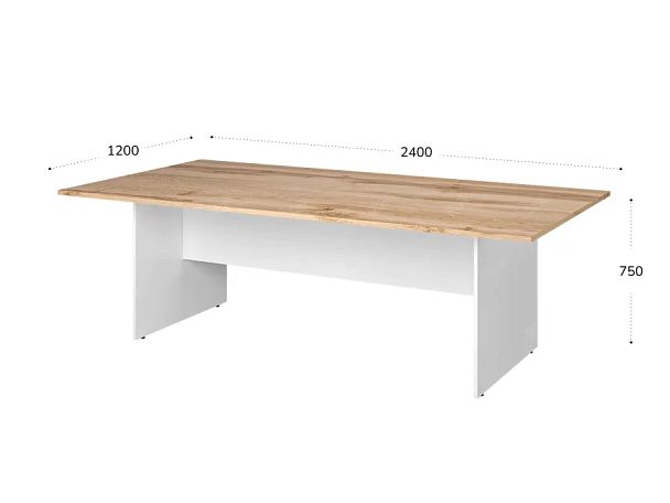 TANDEM RTD007-240-V Конференц-стол прямоугольный ун-й 2400х1200х750 Вотан/Белый - Вид 2