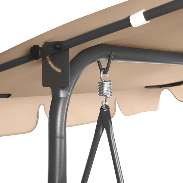 Качели садовые DASWERK (ДАСВЕРК) "COMFORT SC-003", 3 места, Ш170хГ110хВ153 см, мягкое сиденье, кофейный, 680052 - Вид 8