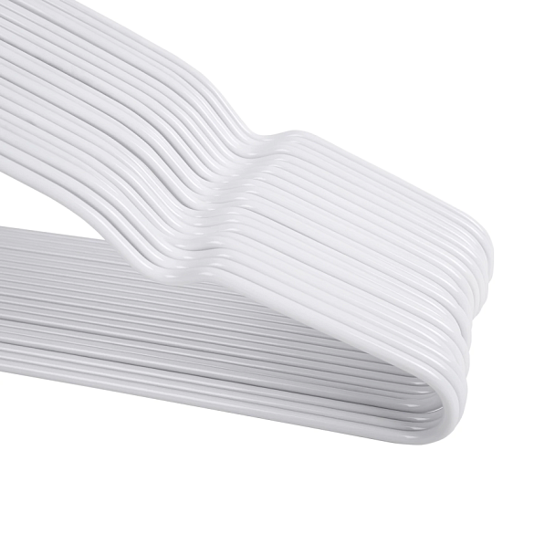 Вешалки-плечики для одежды, размер 48-50, металл, антискользящие, КОМПЛЕКТ 20 шт., белые, BRABIX PREMIUM, 608470 - Вид 7