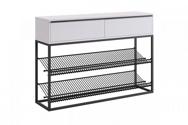 Обувница Крафт 2 LMN-02.2342 черный муар/белый - Вид 1