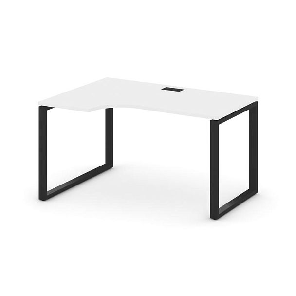 Стайл Проджект Стол рабочий эргоном. SN-6O.SPA-011(L) Белый/Металл Черный 1380*700/980*750 - Вид 1