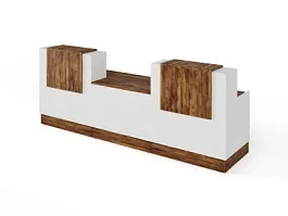 RTD091-300-SH ТАНДЕМ / TANDEM Стойка ресепшн 5-300 3000х700х1200 Таксония шоколадная - Фото предпросмотра