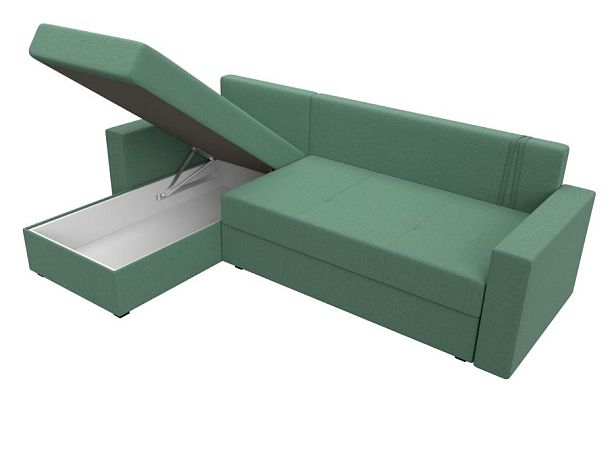 Диван угловой Верона Лайт левый угол Рогожка зеленый - Вид 9