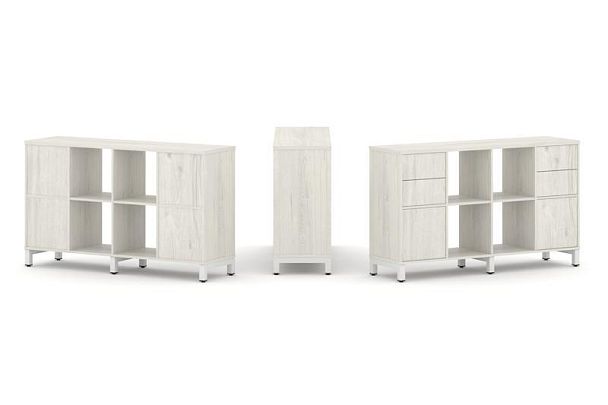 Стайл Проджект Набор стеллажа 1 сторон., 2 яр. SN.NS-241 Дуб Наварра/Металл Белый 1488*400*881 - Вид 1