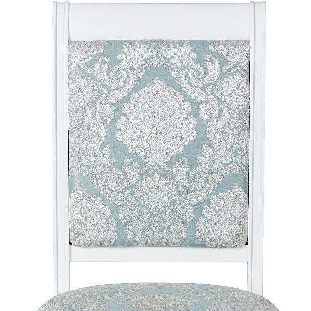 Стул деревянный с мягким сиденьем Бармс Белая эмаль/Бирюзовый жаккард - Вид 7