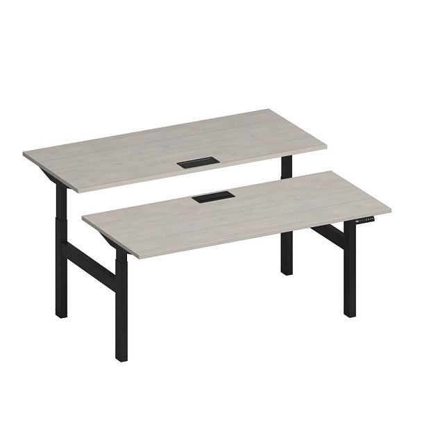 Рабочая станция на электроприводе с заглушками Elevo А2 ЧР 104 ДШ дуб шамони/ черный гладкий - Вид 1