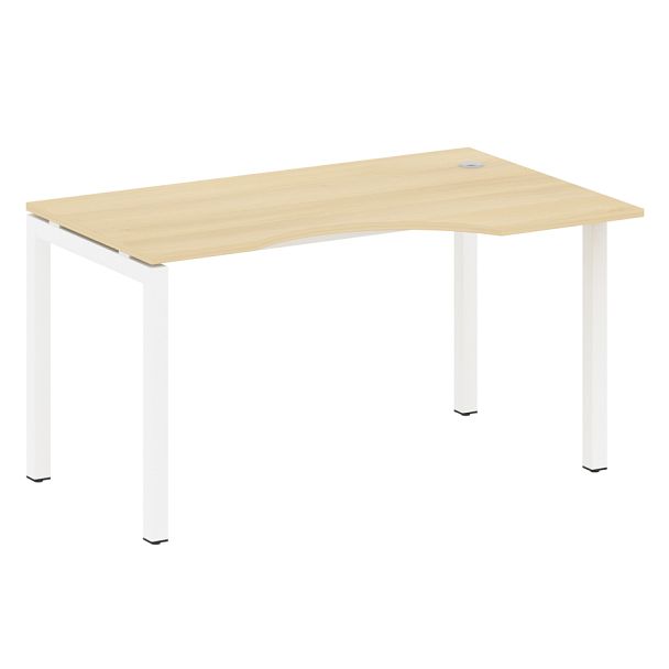 Metal System Quattro Стол криволинейный правый на П-образном м/к 50БП.СА-2 (R) Акация/Белый металл 1400*900*750 - Вид 1